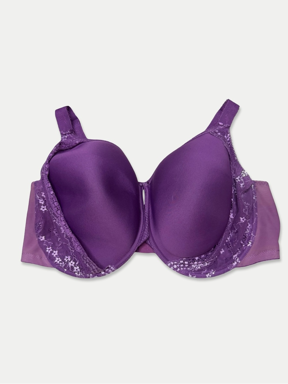 Elomi 42I Purple Molded Underwire Full Coverage Bra Lace Plus Size